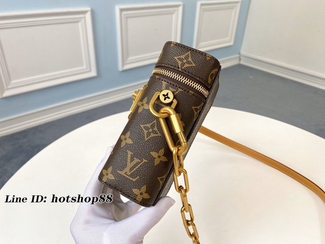 路易威登LV包包 M61112老花 時尚功能背包 LV老花迷你鏈條水桶包 xxlv2268